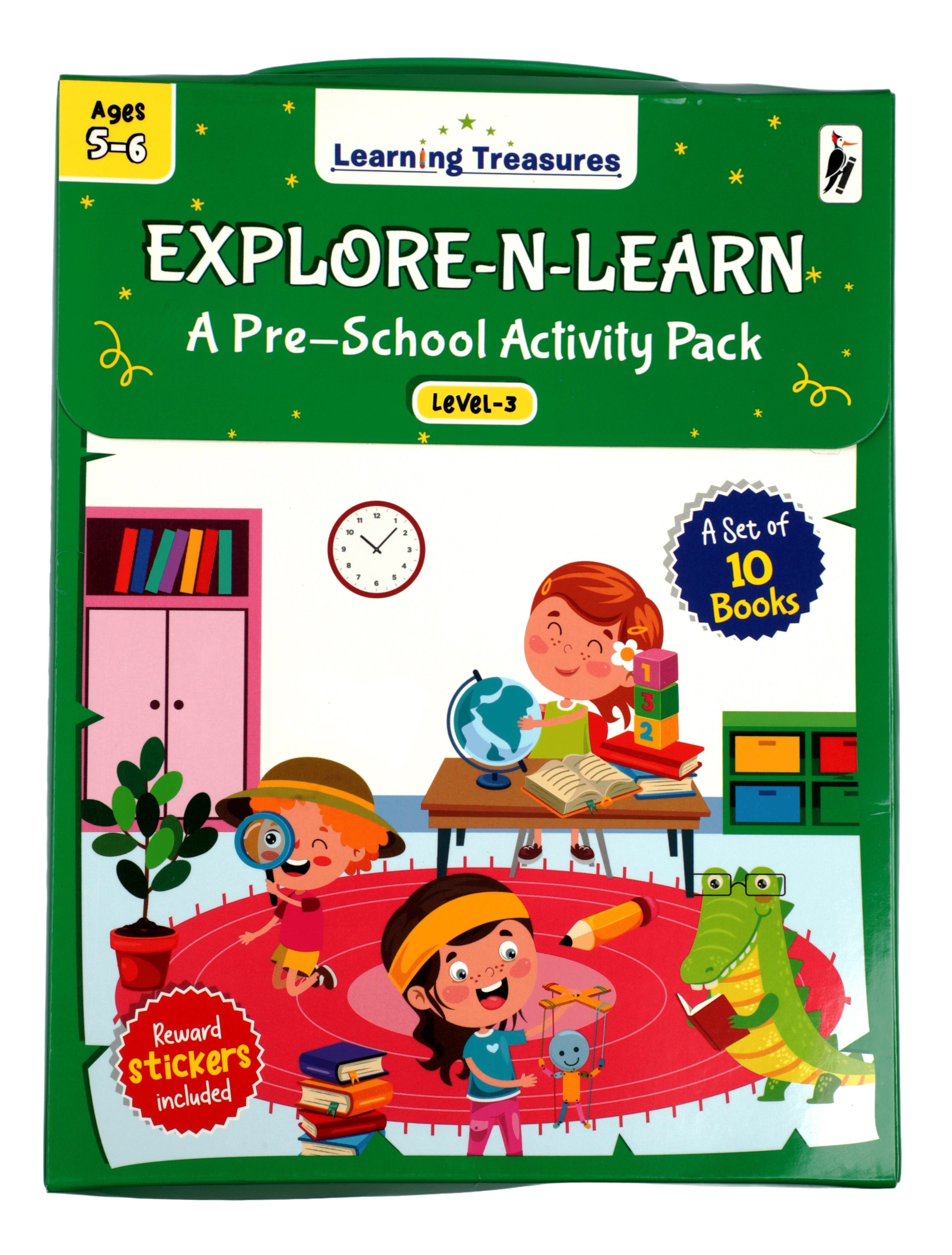 Woodpecker Learning Treasures: Explore-N-Learn: A Pre-School Activity Pack (Level 3, Set Of 10 Titles)