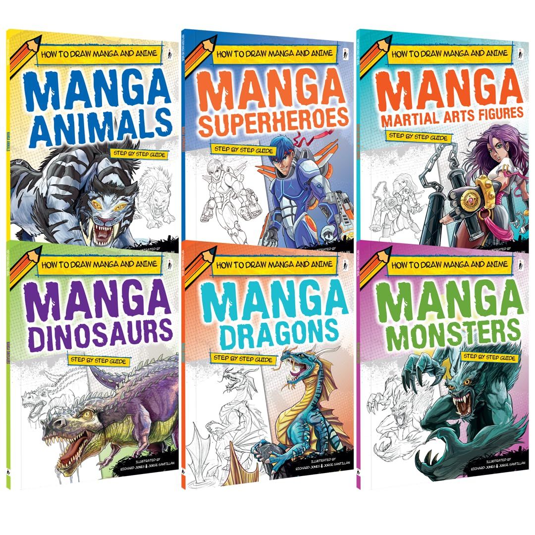 How to Draw Manga and Anime:A Step-by-Step Guide (6 Volume Set)