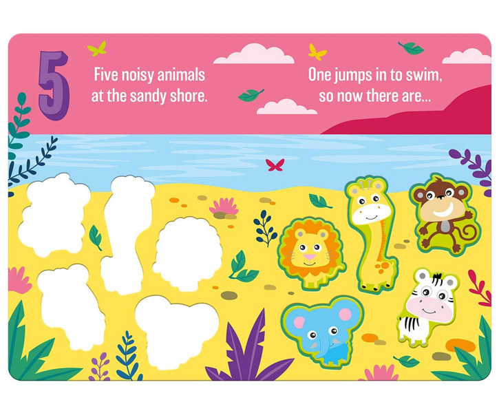 zzz3D Counting Book: Five Noisy Animals (Board Book) image 2
