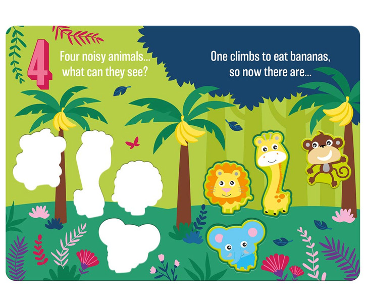 zzz3D Counting Book: Five Noisy Animals (Board Book) image 3
